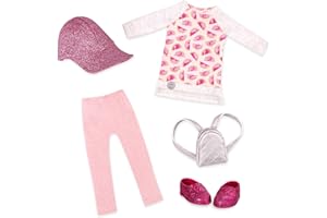 Glitter Girls GG50117Z Head To Toe Glimmer Tunic And Leggings Deluxe Outfit Outfit-36cm Doll Clothes and Accessories for Girls Age 3 and Up, Red, 2.72 Kg
