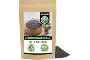 Alpi Nature Semi di Papavero 500g, Semi di Papavero Blu Interi per Cucinare e Dolci