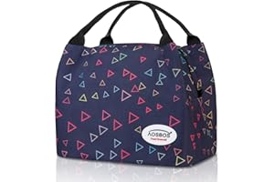 AOSBOS Kleine Kühltasche Für unterwegs Mini Lunchtasche Damen Lunch Bag Isoliertasche Meal Prep Tasche Fahrrad Frühstücktasche Faltbar Thermotasche 8,5L Dreiecke