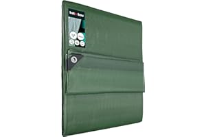 KOTARBAU® Telo Impermeabile Esterno - Polietilene - 3 x 4m - Verde Oliva - 120 g/m² - Telo Sotto Piscina Fuori Terra - Copertura con Occhielli - Telone Robusto - Copertura Esterna - Telone da Giardino
