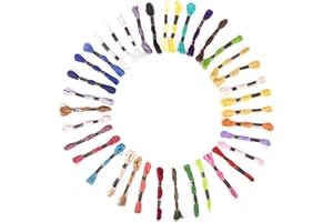 CRAFT FACTORY Trimits Filo da ricamo di alta qualità, 100% cotone, brillante, lunghezza 8 m, confezione da 36