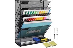 Porte-revue Organiseur Bureau Porte Revue Mural Organiseur de Bureau Porte-documents mural en maille A4 pour dossiers