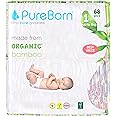 Pure Born Nappies Pure Organic Bamboo Nappies – Nappies Size 1 Hypoallergenic 68-Nappies Ultra Soft (Up To 5Kg) 100% Plant Based Eco Friendly Assorted Print