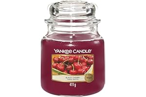 Yankee Candle Scented Candle | Black Cherry Medium Jar Candle| Long Burning Candles: up to 75 Hours | Gifts for Women