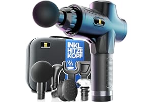 HELDENWERK Massagepistole inkl. 7 Massageköpfen & 30 Geschwindigkeiten, mit USB-C Anschluss und Hitzekopf I Muskel Massageger