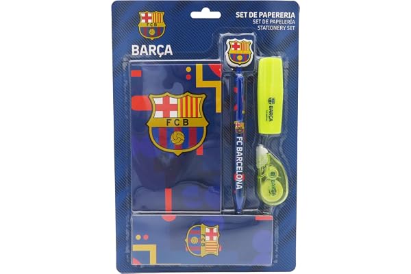 CYPBRANDS FC Barcelone Set de papeterie, matériel scolaire, écriture, Barça, produit officiel