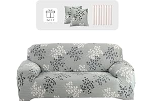 Lydevo Funda Sofá Elastica 4Plazas Protector de Sofá Universales con 2Fundas de Cojín Cubre Fundas de Sofá Ajustables con Brazos Antideslizante Lavable Protector Decorativa Sofa Covers,Hojas de Otoño