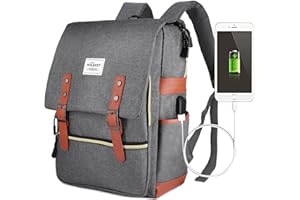 Zaino Laptop, Puersit Zaino PC Donna 15.6 Pollici Zaino Porta PC Zaino Casual con Caricatore USB per università o scuola Backpack uomo business