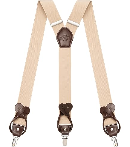 La Ducale Men's Adjustable Suspenders – 3cm Wide, Clip Closure – Made In Italy, Various Colors