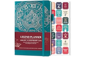 Legend Planner – Weekly & Monthly Life Planner to Hit Your Goals & Live Happier. Organizer Notebook & Productivity Journal. A5 (Viridian Green)