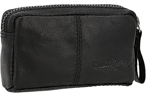 Gusti Etui na klucze ze skóry – Butler etui na klucze, piórnik na klucze, dla kobiet i mężczyzn, różowa skóra (czarna2)