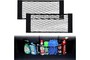 Littlegaofeithing 2 Stück Auto Gepäcknetz, Einesin Kofferraum Netztasche 30 x 25cm, Universal Kofferraumnetz Schutznetz Elastisch Kofferraum Aufbewahrung Netz Mit Klettverschluss für Auto/SUV