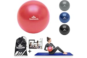 ‎SEATWITH Seatwith Yoga und Pilates-Ball 23cm - Komplett Set mit Transportbeutel + E-Book PDF Übungen - Optimal Fitnessball für Anfänger und Fortgeschrittene - Extrem Leichter Gymnastikball Klein