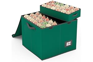 Mutool Christmas Bauble Storage Box With Dividers, 144 Compartment Xmas Ornament Storage Container with 8 Tray, Large Christmas Storage with Flip-Top Lid, Perfect for Holiday Decorations (Green)