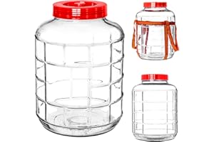 KADAX Gärballon 8L, Glasballon mit Deckel aus Kunststoff, Weinballon, Glasgärballon, universelles Glas, Gurkenglas, Vorratsglas, Aufbewahrungsglas, Gärbehälter, Einkochglas
