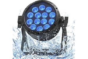 U`King 14x15W Par LED IP65 Impermeabile, RGBW 200W Luci del Palcoscenico Esterno, D MX 4/9CH Stroboscopico illuminazione da palco per Discoteca show Festa Scena Performance nei Giorni di Pioggia