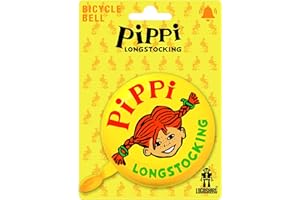 Logoshirt®Pippi Calzaslargas Logo I Timbre Bicicleta Grande Ø 80 mm I Campana con Motivo biciclo Retro I fatto di Acciaio Solido I Diseño Original con Licencia
