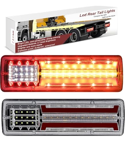 Lot De 2 Feux De Remorque LED Multifonctions 12V/24V - Feux Stop, Position, Clignotants Dynamiques, étanches