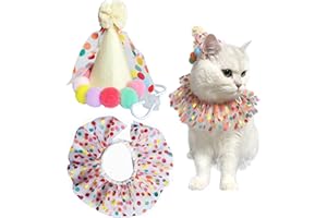 ROHOME Costume da principessa per cani e gatti, bandana, sciarpa e cappello da festa, grazioso bavaglino in pizzo per cani, sciarpa e cappello di Natale, set di decorazioni per feste di compleanno