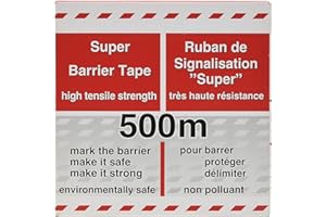 KAYSER Absperrband rot/weiß geblockt 80 mm breit á 500m