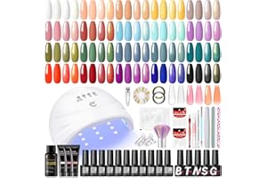 COSCELIA Kit Ongle Gel Uv Complet, 20 Couleurs Gel Nail Polish 3 Couleurs Poly Extension Gels Kit Semi Permanent Complet, Lampe Uv Ongles 1 Top Coat and 4 Base Coat, DéButant Diy Nail Art Set