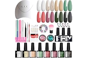 Kit Semipermanente Unghie Phoenixy 8 Colori Kit Smalto Semipermanente Unghie con 36W Lampada U V/LED Kit Unghie Gel Completo con Base e Matte Top Coat Semipermanente Strumenti per Unghie