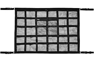 ALI2 Rete Portaoggetti per Tetto Auto, Immagazzinaggio per Campeggio, Elastica, 90 x 65 cm