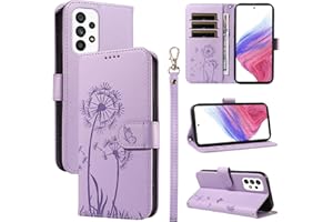 Bravoday Handyhülle für Samsung Galaxy A53 5G Hülle, Premium PU Lederhülle Klappbar Tasche Klapphülle mit Magnet Kartenfach Standfunktion Schutzhülle für Galaxy A53 5G, Violett