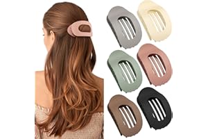 Tumurup Mollettone Capelli Donna 6 Pezzi | Pinza Capelli Donna Antiscivolo & Eleganti | Hair Clip Piatto Stile Francese per Tutto il Giorno | 6 Colori Moda