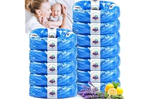 SaiXuan zestaw 12 wkładów do kosza na pieluchy, 4,5 m folii, kompatybilne z Tommee Tippee Twist & Click, Sangenic Tec, Simplee, materiał EVOH, bezzapachowe i ekologiczne