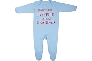 CHEEKYTOTS 'Born To Love Man Utd Just Like Uncle' Baby Boy Girl Sleepsuit Gift Designed and Printed in the UK Using 100% Fine Combed Cotton