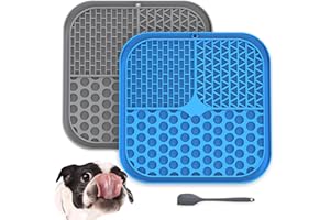 Decyam Licky Lot de 2 Tapis à lécher pour Chiens et Chats, Tapis de Leche pour Chien, Base antidérapante à Ventouse, idéal pour Le Beurre d'arachide et Les Aliments humides
