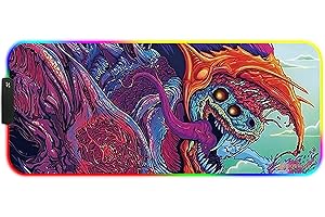 DORRISO RGB Alfombrilla de Ratón Juegos Grande XLL 900 x 400 x 3 mm Gaming Alfombrilla Raton Impermeable con Base de Goma Antideslizante para Gamers Ordenador PC y Laptop Mouse Pad Bestia