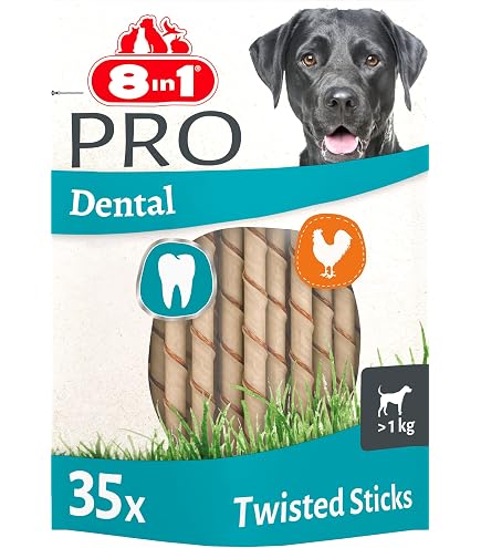 DENTAL SNAX Kaustreifen Für Große Hunde – 150g, Mit Spearmint Für Frischen Atem & Zahnpflege