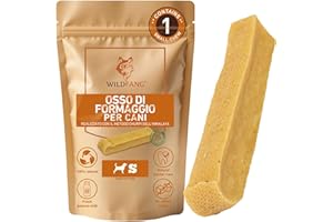 Wildfang® Bastoncino da masticare allo Yak per cani – Formaggio naturale dell’Himalaya – Osso di formaggio per cani – Igiene dentale – Confezione da 1 – XS: 35–44 g