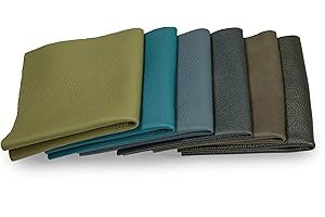 CLUB4BRANDS Pièces de Cuir - Chutes de Cuir, Découpes de Cuir, Pièces de Très Grande Taille, Haute Qualité, Cuir pour Couture, Trié, Textiles, Artisanat, Usinage, Couverture, 1Kg - min DIN A4, Vert