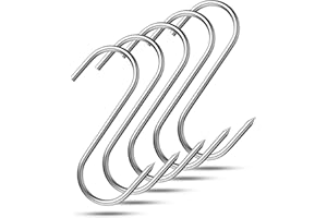 FUCHS-VERSANDHANDEL Crochet de boucher en acier inoxydable | 81mm 5 pièces | robuste et durable | antirouille | convient pour fumer | pour le poisson et la viande