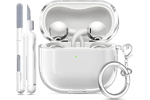R-fun for HUAWEI FreeClip 2 Case with Cleaner Kit,military-grade shockproof, soft TPU, high transparency and anti-yellowing Design for HUAWEI FreeClip 2 Wireless Earphone,Clear White