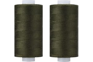 Simthread Fil à coudre pour quiltting - Fil polyvalent - 2 olive foncé - 100% polyester