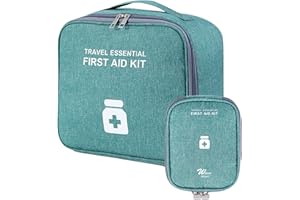 Seasboes 2stk Medikament Tasche, Große Kapazität Notfalltasche, Medikamententasche Leer Erste Hilfe Tasche, wasserdichte Medizin Aufbewahrungstasche für Zuhause Reisen Büro (Gross+Klein, Grün)