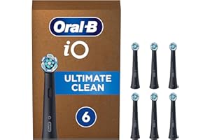 Oral-B iO Ultimate Clean Original Electric Toothbrush Head, Twisted & Angled Bristles for Deeper Plaque Removal, Pack of 6 Toothbrush Heads, Suitable for Mailbox, Black
