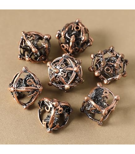 CZYY Roulette dobbelstenen - 7-in-1 metalen spinner dobbelstenen set, unieke draaiende dobbelstenen, bureau fidget gadget - coole DND-rollenspel dobbelstenen, cadeau en accessoires voor DND