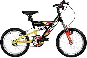 Dallingridge Raven Boys Full Suspension Mountain Bike, 16" Wheel - Black/Yellow/Red