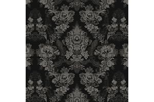 Fiula Papel Pintado Barroco Con Diseño De Muebles Blanco Y Negro 41Cm X 3M Adhesivo Vintage De Pared Extraíble