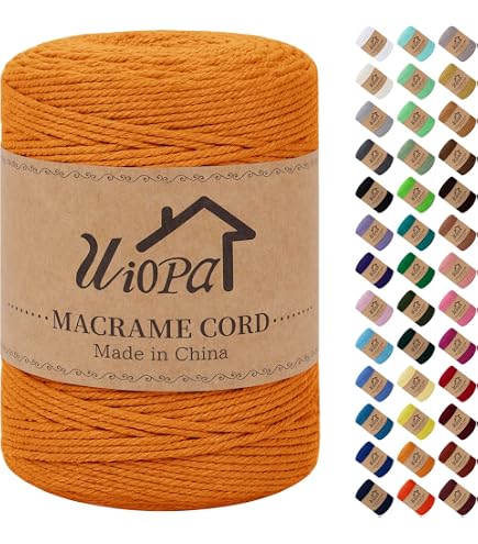Uiopa Corde Macramé Coton Naturel 3mm X 300m - Bobine Ficelle DIY Déco Murale