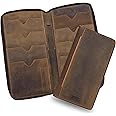 ABYS Genuine Leather Dark Tan Passport Holder for 8 Passports| RFID Passport Wallet |Unisex Travel Organizer