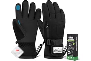 HIKENTURE Rękawiczki zimowe dla mężczyzn i kobiet, 3M Thinsulate rękawice narciarskie, wodoszczelne, ciepłe, wiatroszczelne, do obsługi ekranów dotykowych, snowboardu, jazdy na nartach, rowerze,