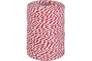 Vivifying 200m Rot und Weiß Bindfäden, Ideal zum Backen, Fleisch anrichten, Handarbeiten, Geschenke Verpacken an Weihnachten