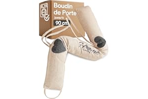 Praknu Boudin de Porte Anti Froid 90cm - Lavable - Économise de l'Énergie - Extra Lourd - pour Portes et Fenêtres - Beige