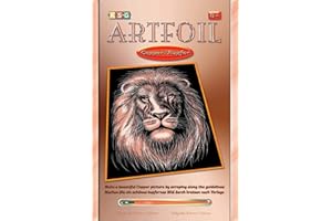 ‎MAMMUT SPIEL & GESCHENK MAMMUT 8271019 - Artfoil, Kratzbild, Tiermotiv, Löwe, kupfer, Komplettset mit Kratzbild, Kratzmesser und Anleitung, Scraper, Scratch, glänzend, Kratzset für Kinder ab 8 Jahre